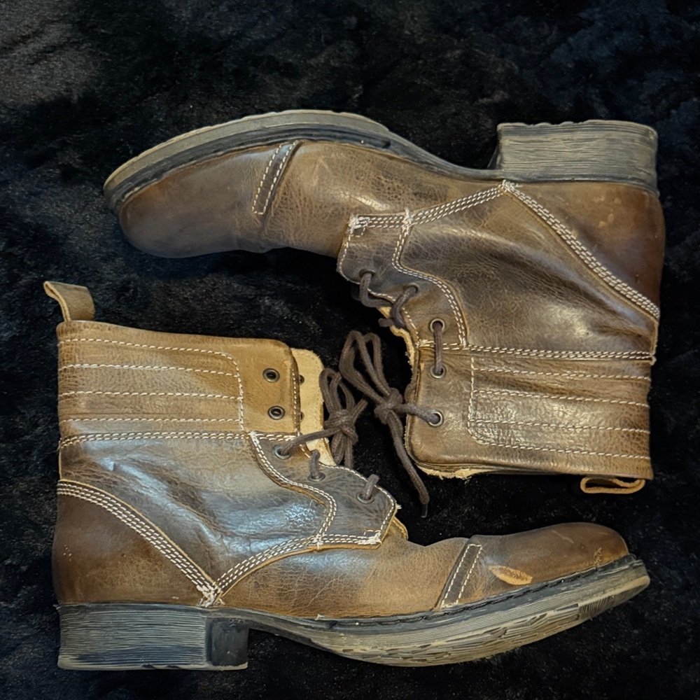 Bed Stu Distressed Brown Leather Boots